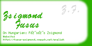 zsigmond fusus business card